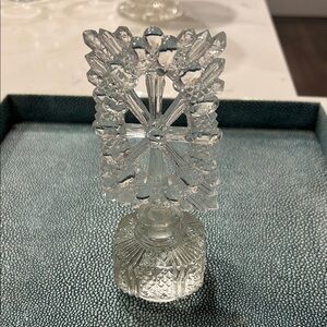 Vintage Ornate Clear Glass Perfume Bottle
